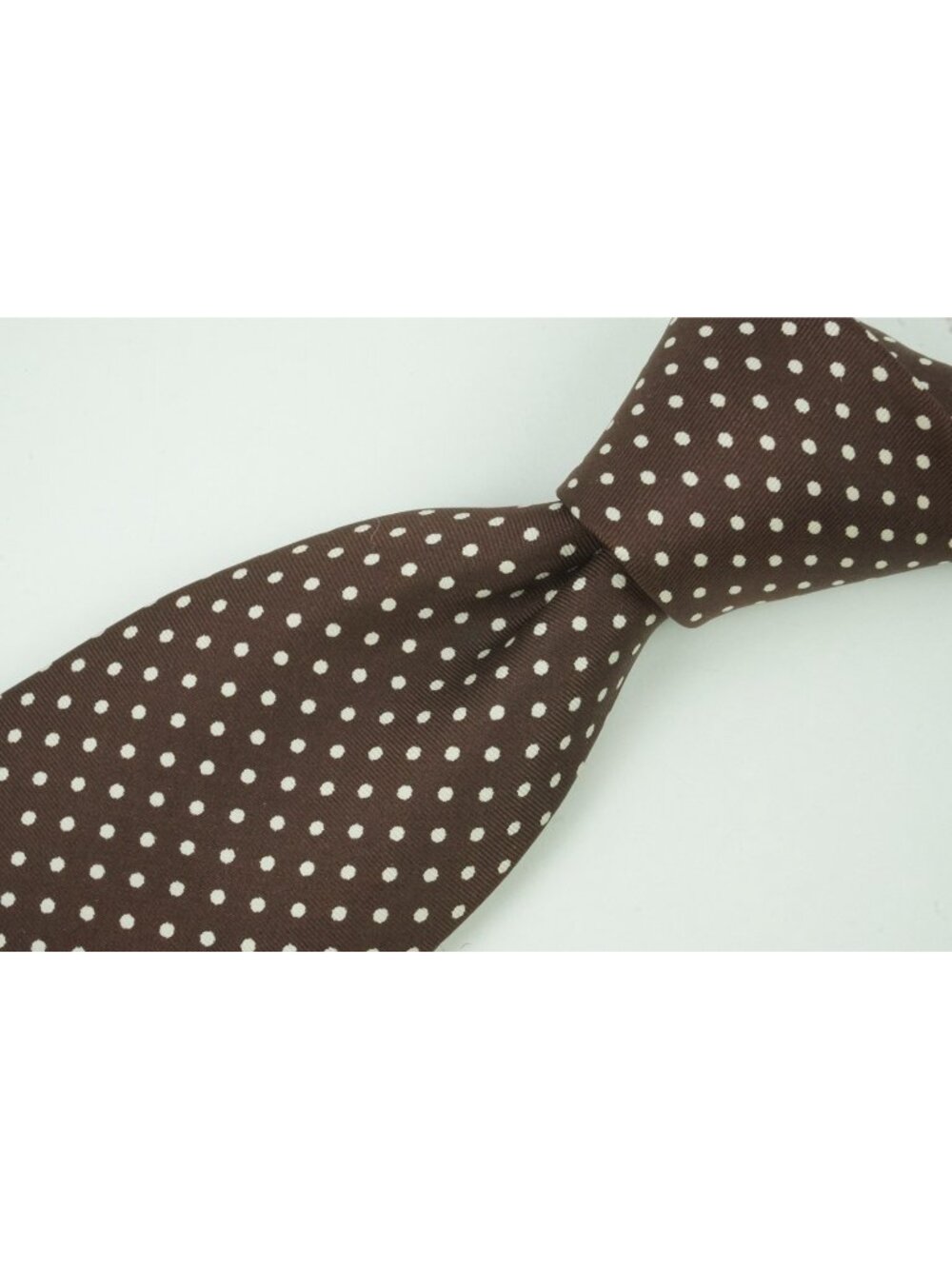 Hayward London Brown White Polkadot 100% Silk Hand Made Tie